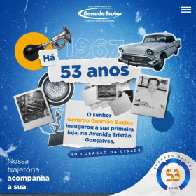 Plug Marketing assina campanha feita para 53 anos da Gerardo Bastos