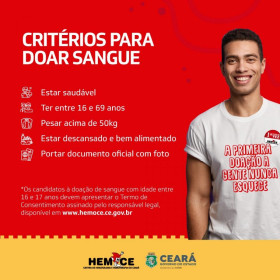 Hemoce lança campanha “A primeira doação a gente nunca esquece”