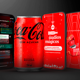 Campanha natalina da Coca-Cola usa o recurso de inteligência artificial para transformar áudios no WhatsApp em presentes