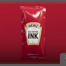 Em parceria com agência brasileira, Heinz lança campanha anunciando sua própria tinta vermelha para tatuagem