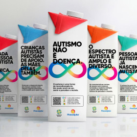 Campanha da Pirancanjuba usa embalagens de leite para combater desinformação sobre autismo no Brasil